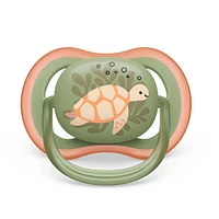 Ultra Air Pacifier 6-18m Orange Turtle / Green Whale 2-pack