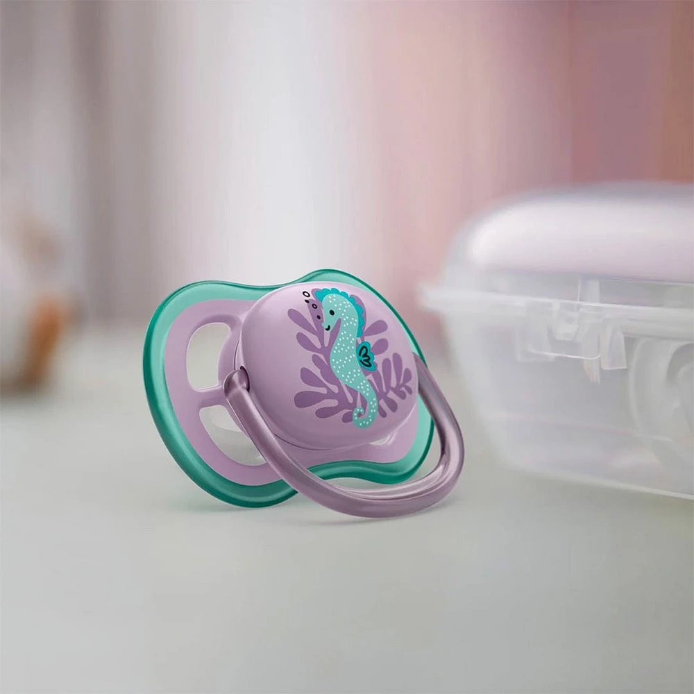 Ultra Air Pacifier 6-18m Puffer Fish / Sea Horse 2-pack