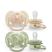Ultra Soft Pacifier 0-6m Toucan / Green Leaves 2-pack