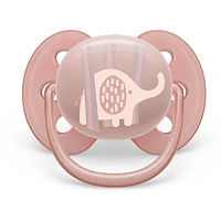 Ultra Soft Pacifier 0-6m Lychee Elephant / Lilac Palms 2-pack