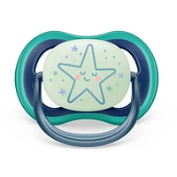 Ultra Air Pacifier Nighttime 6-18m Sleeping Star/Moon 2-pack