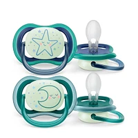 Ultra Air Pacifier Nighttime 6-18m Sleeping Star/Moon 2-pack