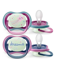 Ultra Air Pacifier Nighttime 6-18m Falling Star/Dreams 2-pack