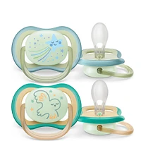 Ultra Air Pacifier Nighttime 0-6m Smiling Star/Owl 2-pack