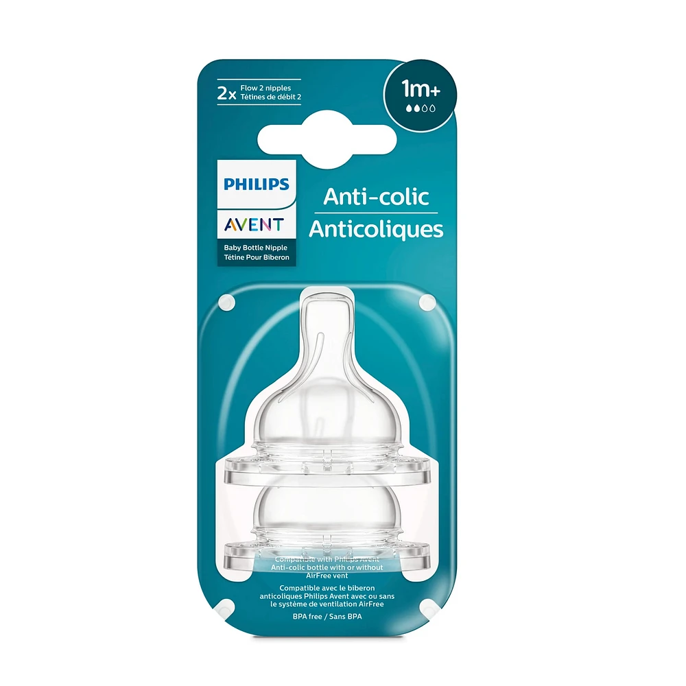 Tétines Anticolique (2) Niveau 2 pour 1mois+