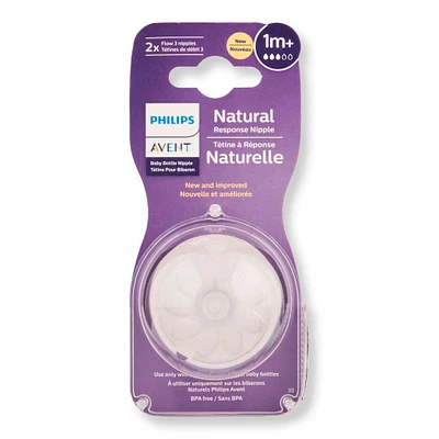 Natural Response Nipple Flow  2-pack 1M+ 