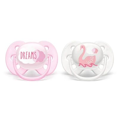 Suce Orthodontique 0-6m Ultra Paquet de 2 - Rose