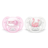 Suce Orthodontique 0-6m Ultra Paquet de 2 - Rose