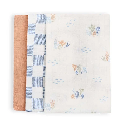 Organic Baby Muslin Blanket Set of 3
