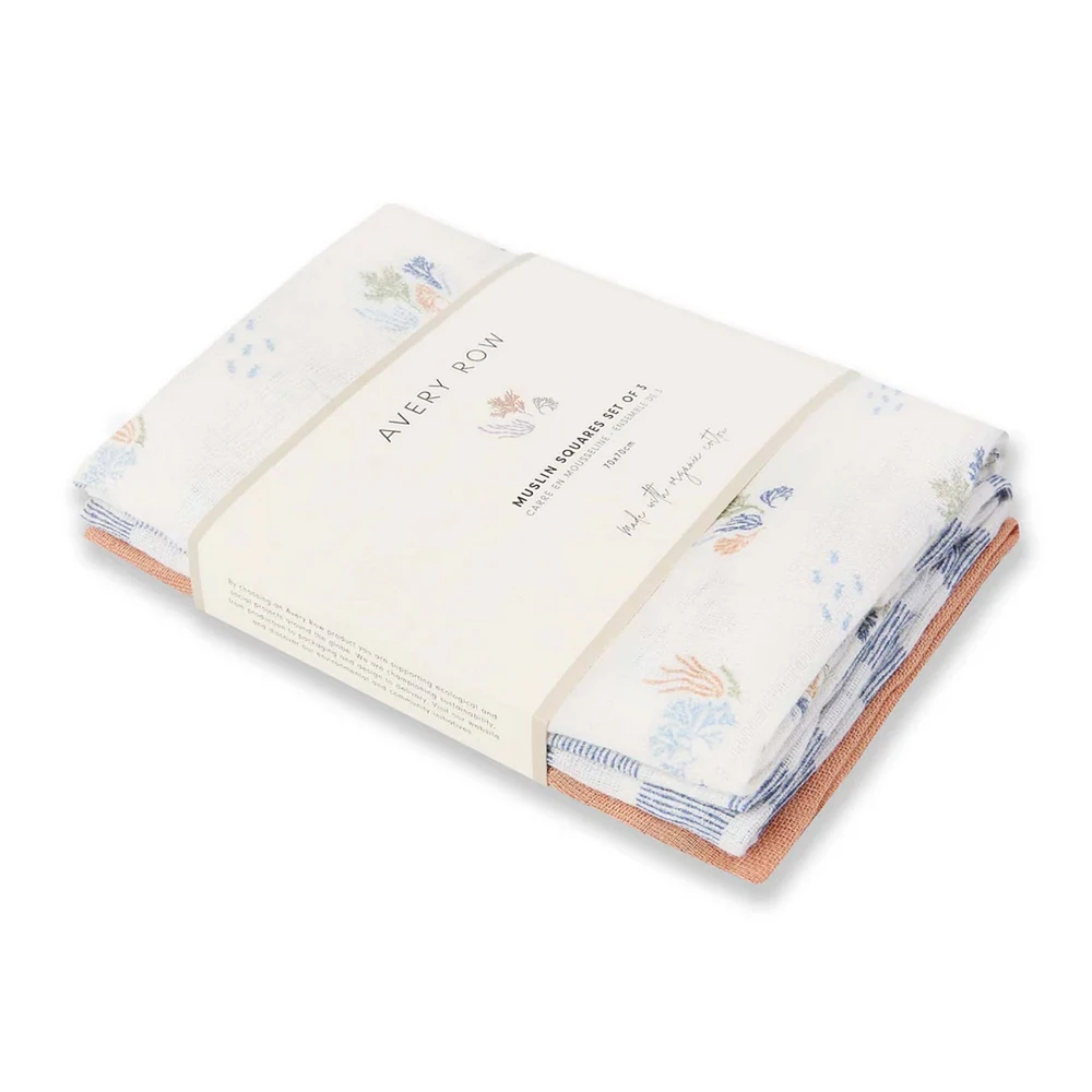 Organic Baby Muslin Blanket Set of 3