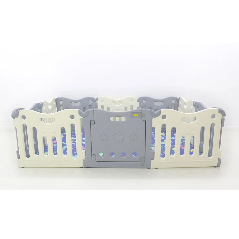 BabyCare FunZone Playpen - White / Grey
