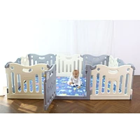 BabyCare FunZone Playpen - White / Grey