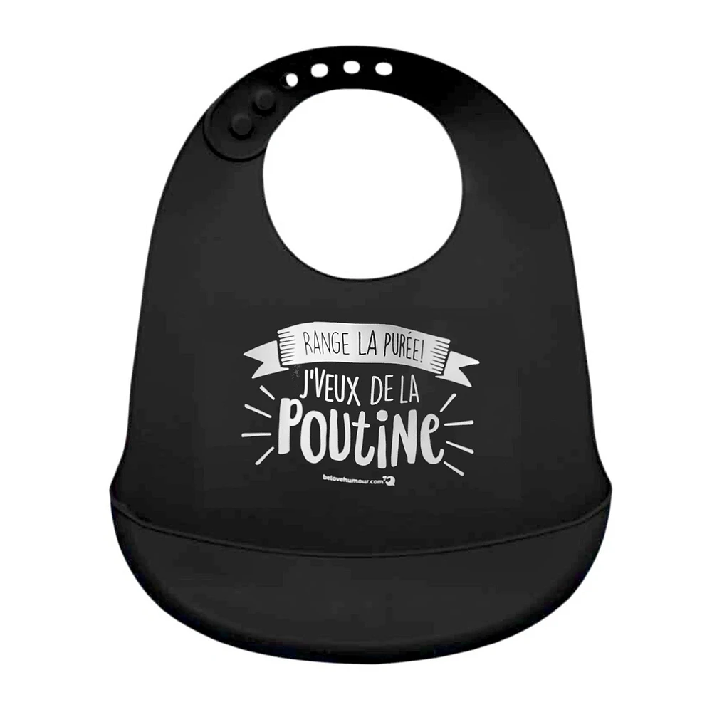 Bavoir en Silicone - Noir Poutine