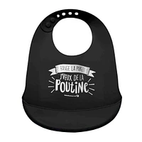 Bavoir en Silicone - Noir Poutine