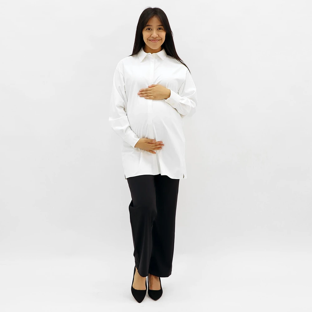 White Classic Maternity Shirt