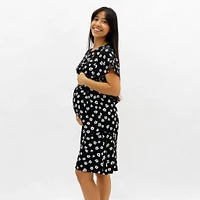 Black Floral Maternity Dress