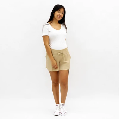 Beige Maternity Shorts