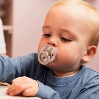 Pacifier Bibs 0-6m Set of 2 - Block Sand Mix (Size 1)