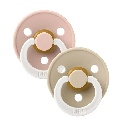 Pacifier Bibs 0-6m Set of 2 - Blush / Vanilla (Size 1)