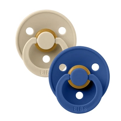 Pacifier Bibs 0-6m Set of 2 - Vanilla/Cornflower (Size 1)