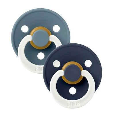 Pacifier Bibs 6-18m Set of 2 - Glow in the Dark Petrol/Deep Space (Size 2)