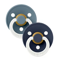 Pacifier Bibs 6-18m Set of 2 - Glow in the Dark Petrol/Deep Space (Size 2)