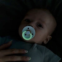Pacifier Bibs 6-18m Set of 2 - Glow in the Dark Petrol/Deep Space (Size 2)