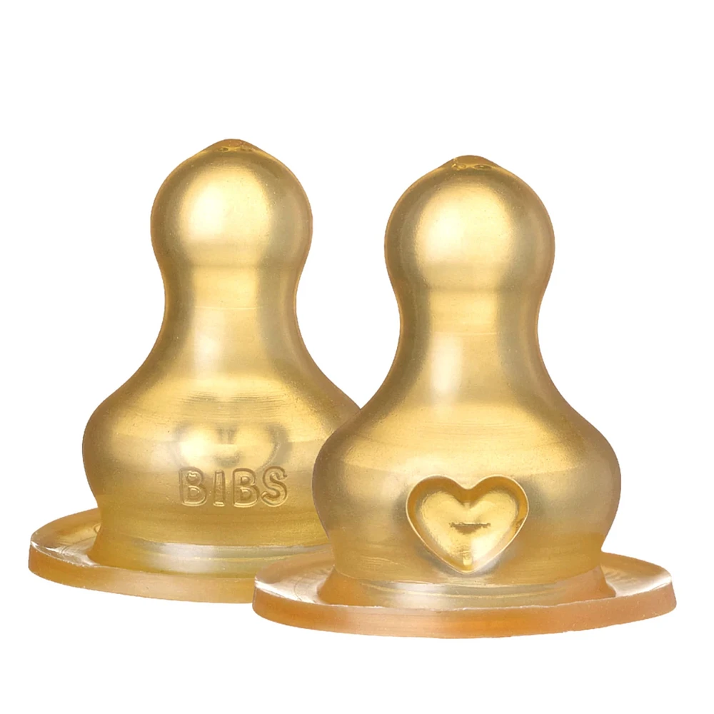 BIBS Bottle Nipple Latex 2-Pack - Medium Flow