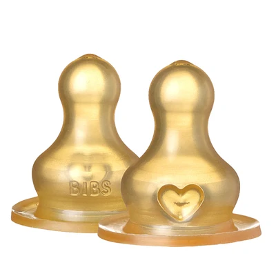 BIBS Bottle Nipple Latex 2-Pack - Medium Flow
