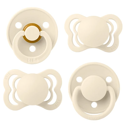 BIBS Try-It Collection Symmetrical Pacifier (4) 0-6m - Ivory (Size 1)