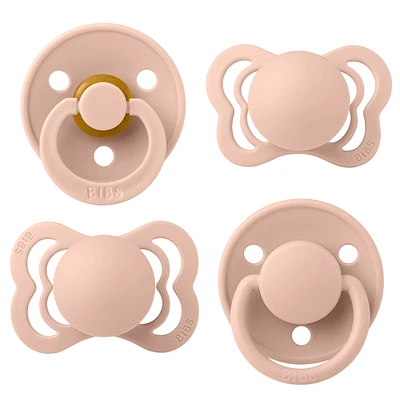 BIBS Try-It Collection Symmetrical Pacifier (4) 0-6m - Blush (Size 1)