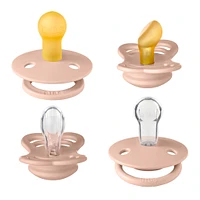 BIBS Try-It Collection Symmetrical Pacifier (4) 0-6m - Blush (Size 1)