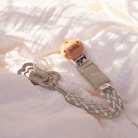 Pacifier Clip Paci Braid - Sand Ivory