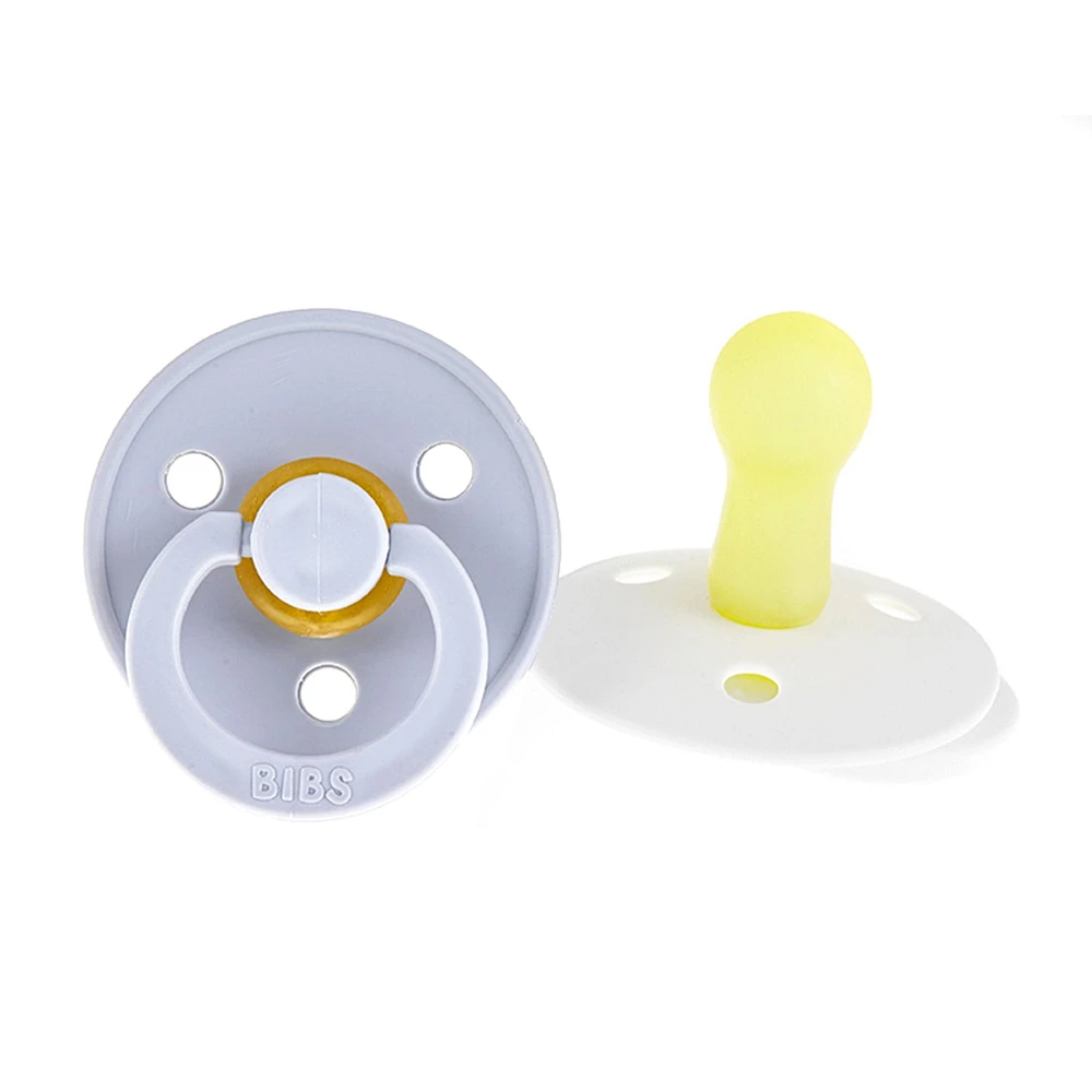 Pacifier Bibs 6-18m Set of 2 - Blue / White (Size 2)