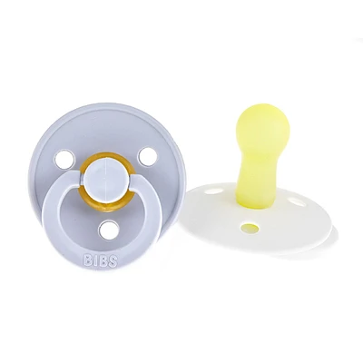 Pacifier Bibs 6-18m Set of 2 - Blue / White (Size 2)