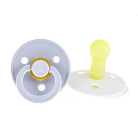 Pacifier Bibs 6-18m Set of 2 - Blue / White (Size 2)
