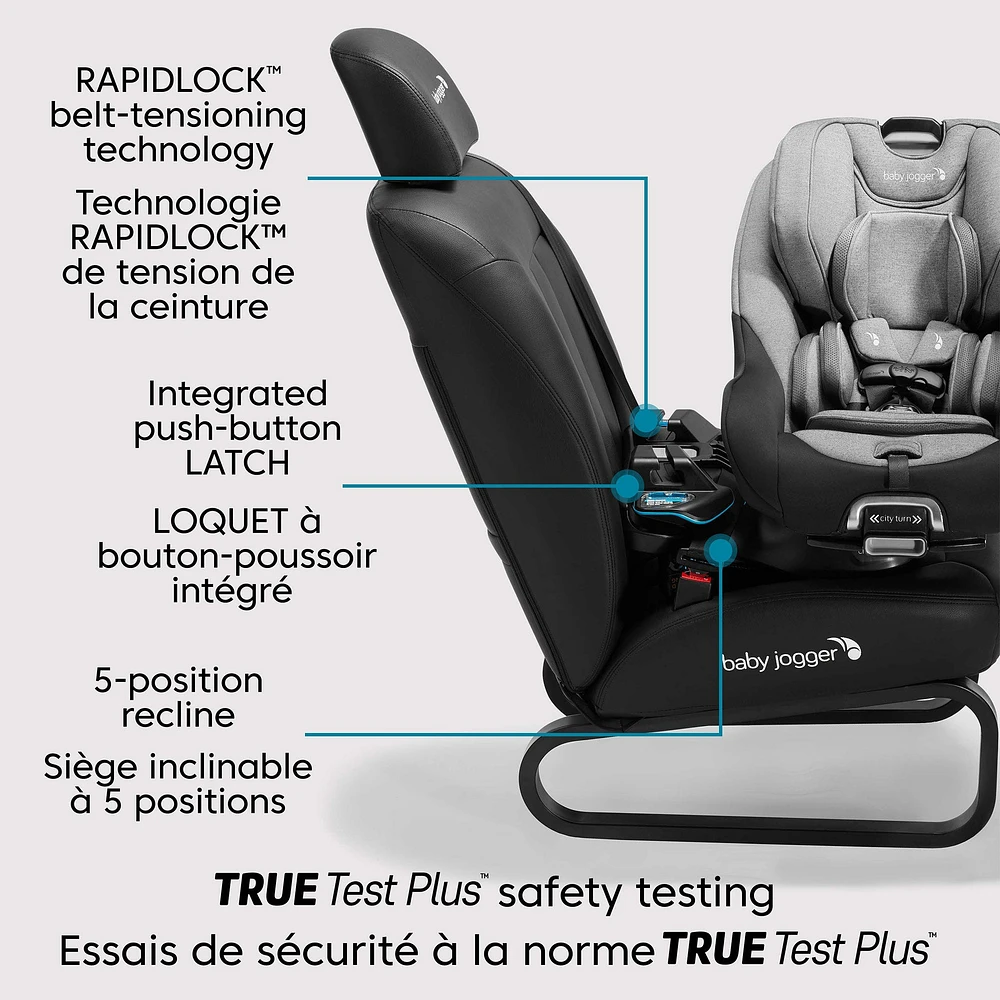 Siège d'Auto City Turn™ Rotating Convertible 4-65lb - Onyx Noir