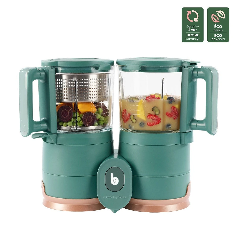 NutriBaby Glass 4-in-1 Food Processor - Green Forest