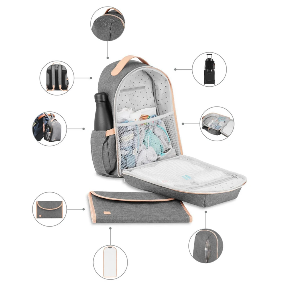 Pyla Diapers Backpack - Smokey Grey