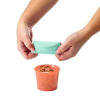 Bol à Collation avec Couvercle en Silicone - Marine / Orange