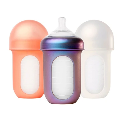 Bouteilles en Silicone Nursh 8oz Paquet de 3 - Couleurs Métalliques