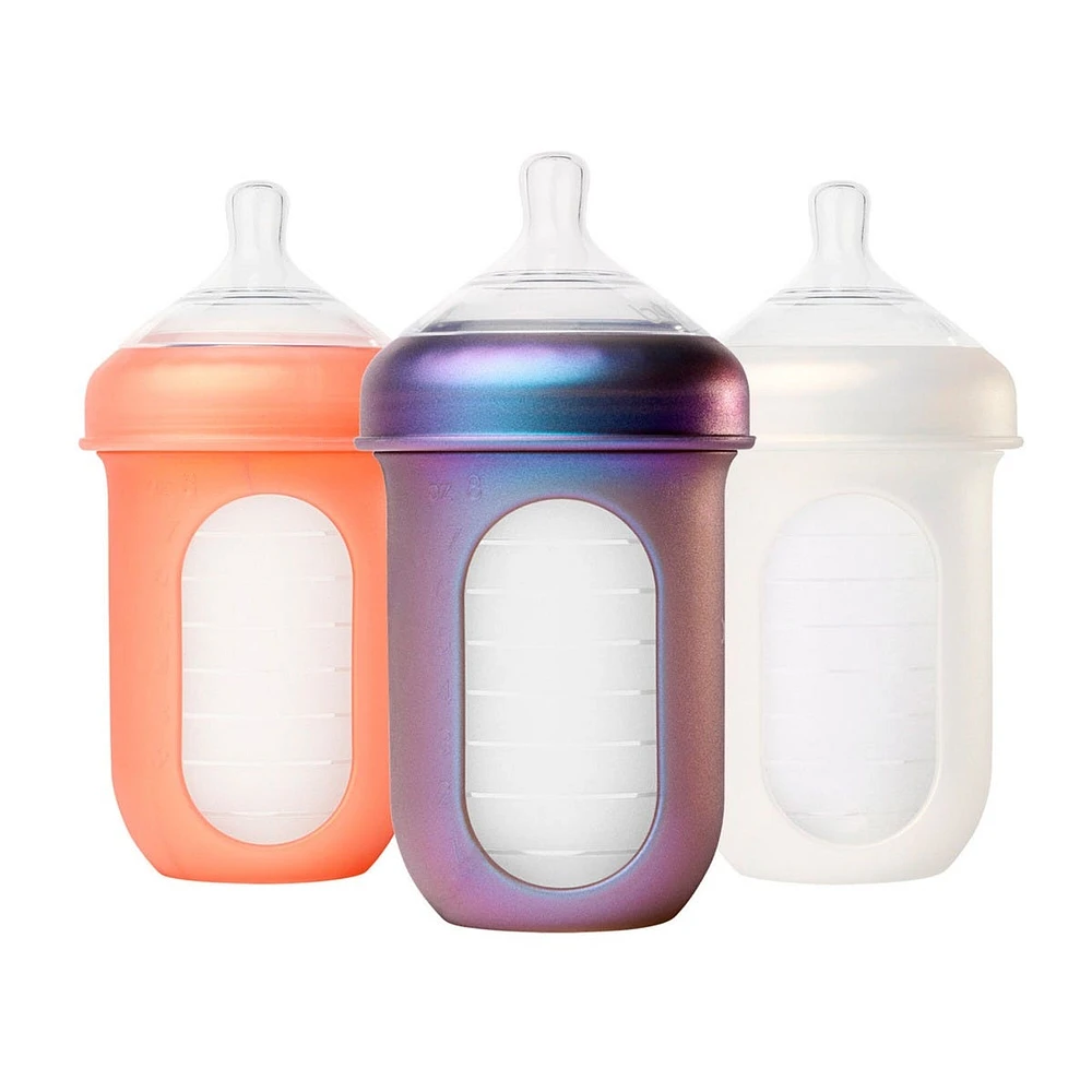 Bouteilles en Silicone Nursh 8oz Paquet de 3 - Couleurs Métalliques
