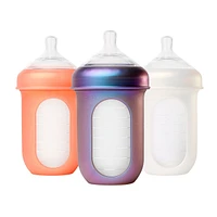 Bouteilles en Silicone Nursh 8oz Paquet de 3 - Couleurs Métalliques
