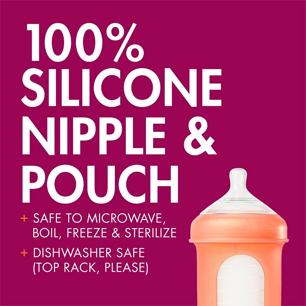 Bouteilles en Silicone Nursh 8oz Paquet de 3 - Couleurs Métalliques