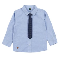 Chemise Manches Longues Cravate Bleue 2-12ans