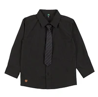 Chemise Manches Longues Cravate Noire 2-12ans