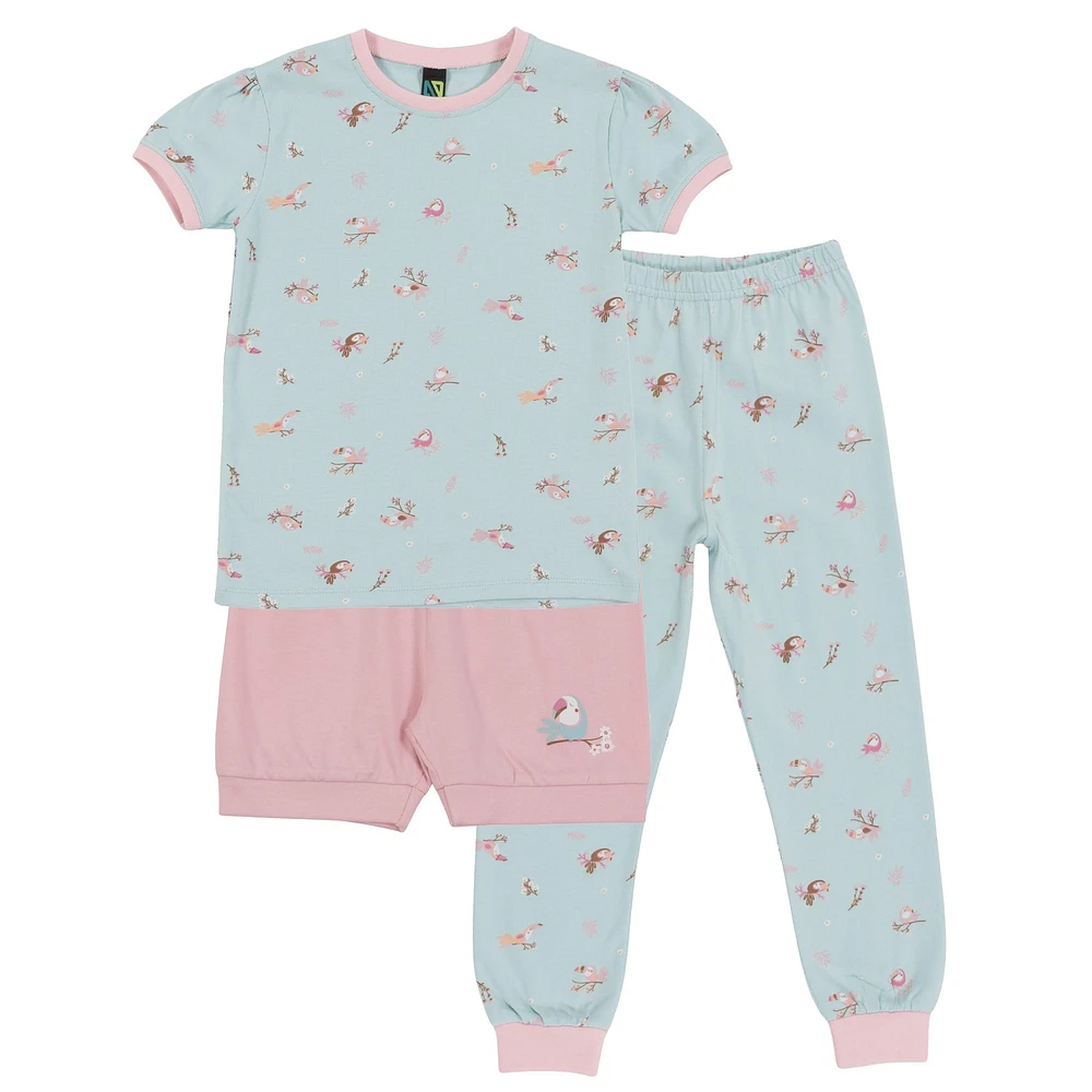 Toucans 3 Pieces Pajamas 2-12y