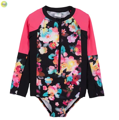Maillot UV Manches Longues Fleurs 4-14ans