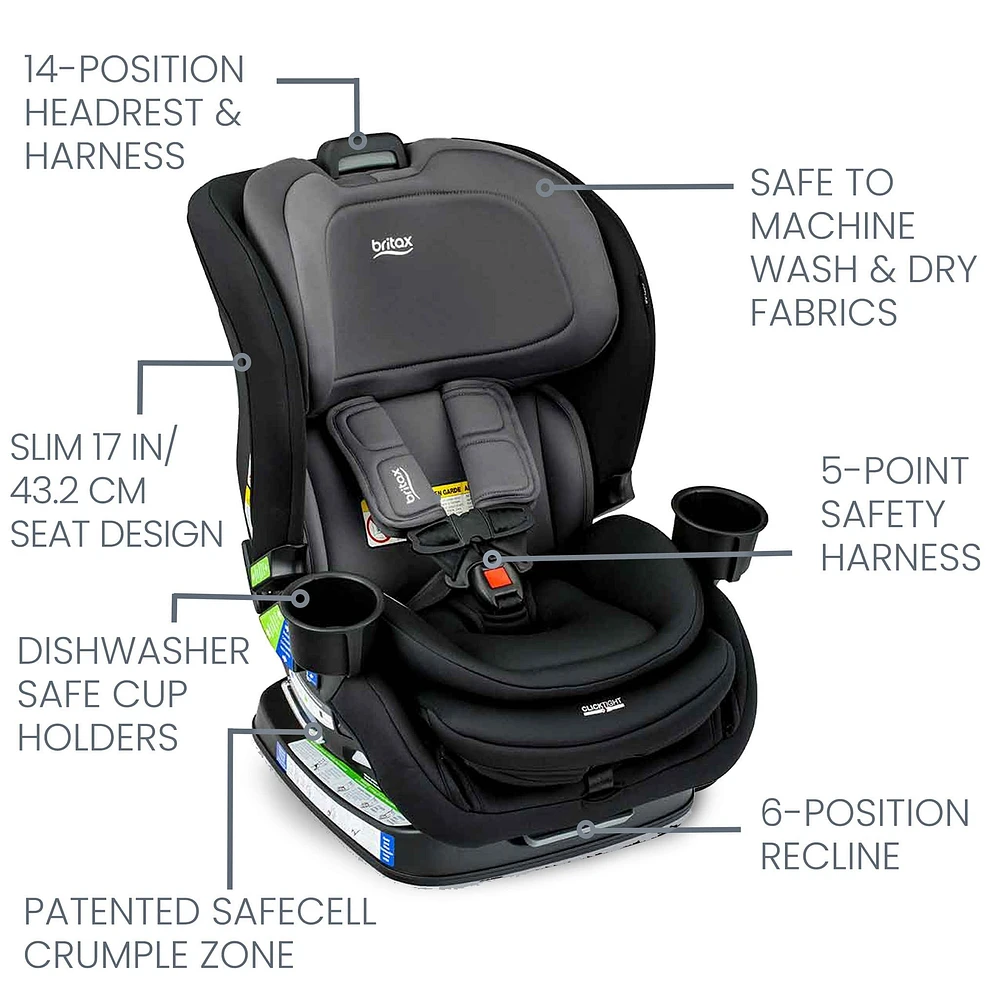 Britax Poplar™ Convertible Car Seat - STONE ONYX