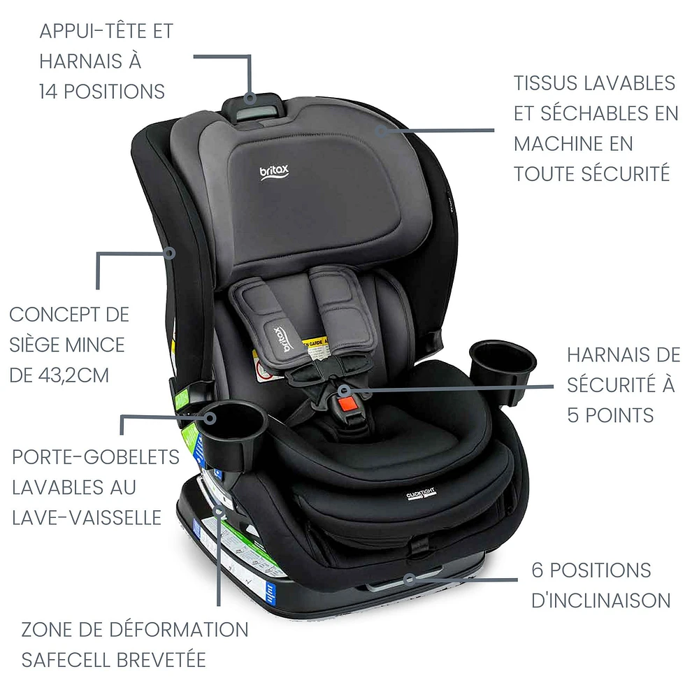 Britax Poplar™ Convertible Car Seat - STONE ONYX